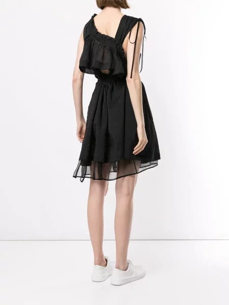 Rochie mini Shanshan Ruan plisată scurtă de costum negru