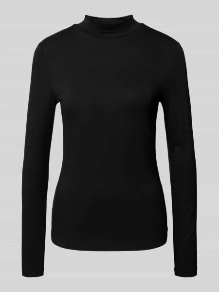 Bluzka z długim rękawem o kroju slim fit z mieszanki S.oliver Red Label czarna