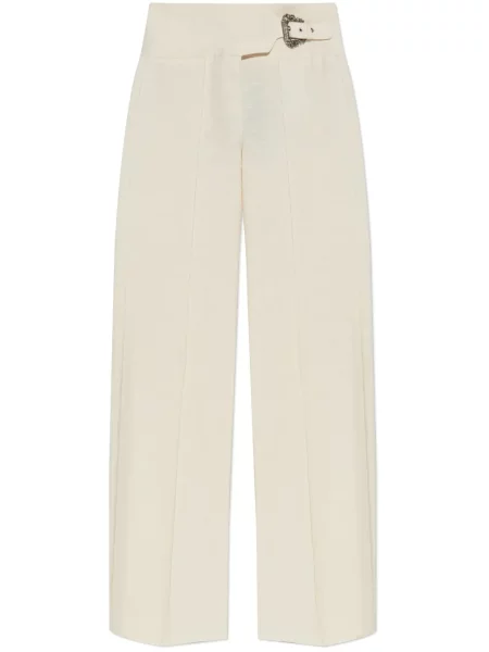 Pantaloni Versace Jeans Couture cu cataramă alb