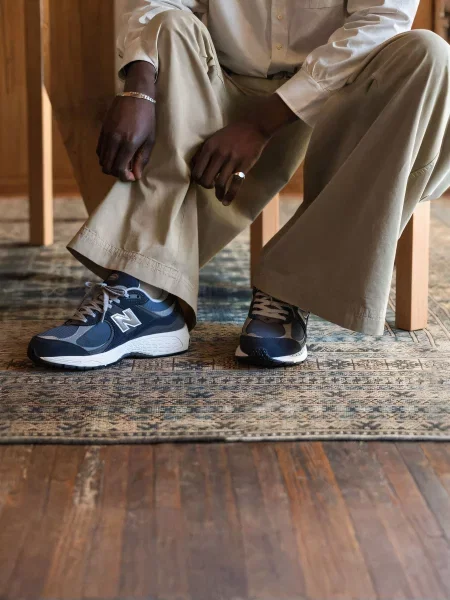 Кожаные повседневные кроссовки New Balance синие