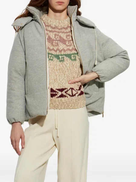 Pūkinė striukė Moncler pilka