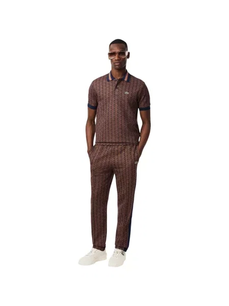 Kalhoty Lacoste velvet/date Brown hnědé