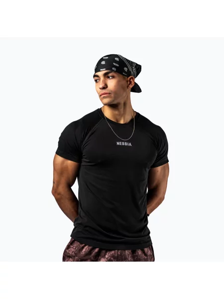 Tricou de antrenament bărbați NEBBIA Power black negru