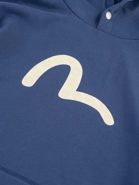 Mikina s kapucňou Evisu modrá
