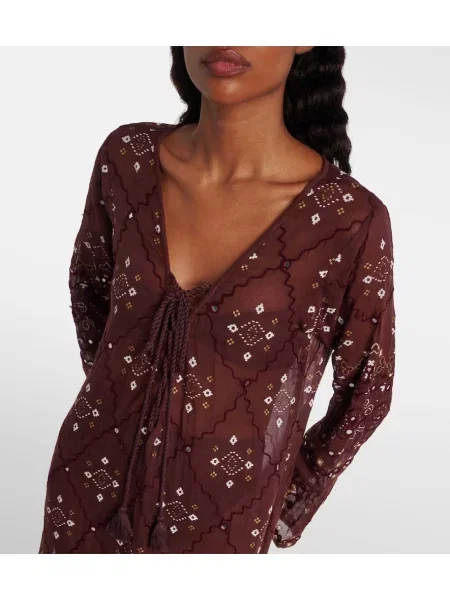 Rochie Juliet Dunn cu broderie bordo