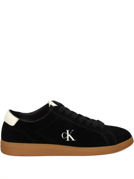 Sneakerși Calvin Klein Jeans din piele de căprioară negru