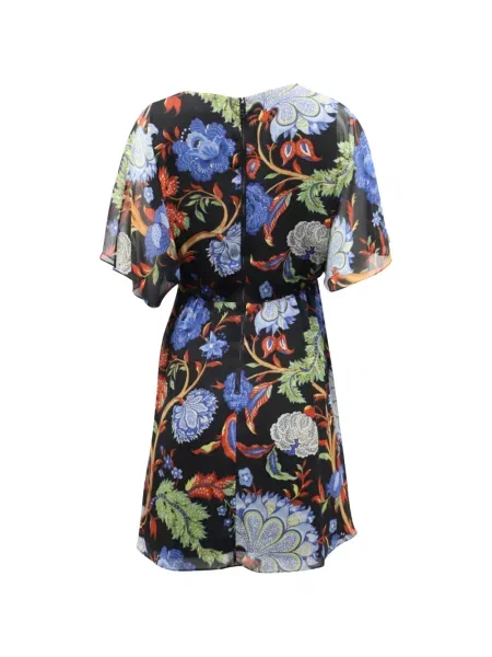 Gėlėtas raštuotas plisuotas suknele Alice + Olivia juoda