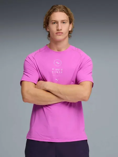 Спортивна футболка PUMA M x Hyrox Dryelite Tee комбінований верх рожевий