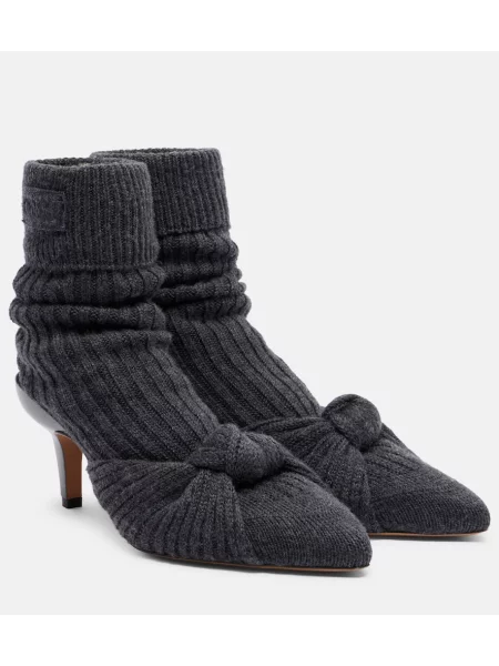 Botine Chloé tricotate gri