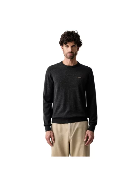 Sweter Aeronautica Militare wełniany szary