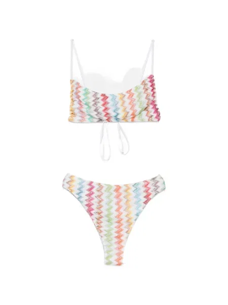 Bikini Missoni tricotate alb