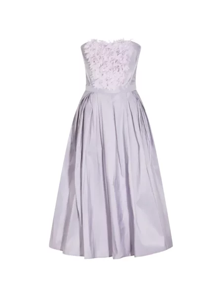 Rochie midi Elisabetta Franchi cu model floral cu aplicații violet