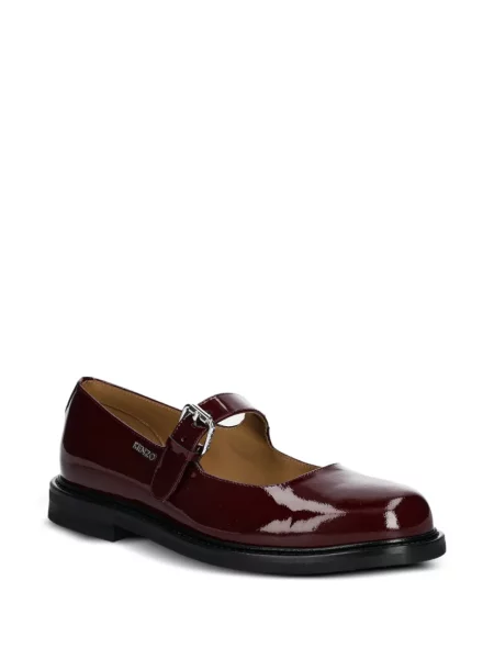 Balerini Kenzo din piele cu cataramă roșu