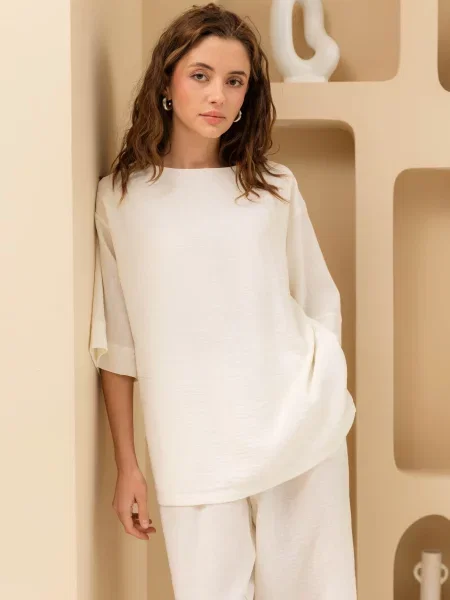 Футболка Seventeen льон/бавовна білий