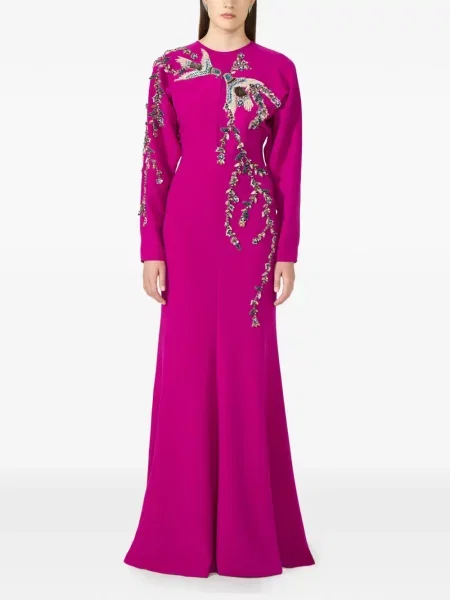 Maxi rochie maxi Costarellos cu aplicații de costum roz
