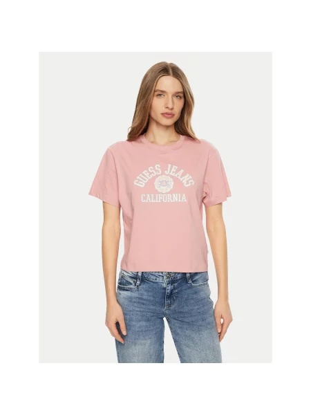 Guess Jeans Футболка Regular Fit рожевий