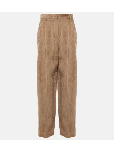 Pantaloni Brunello Cucinelli de catifea cord maro