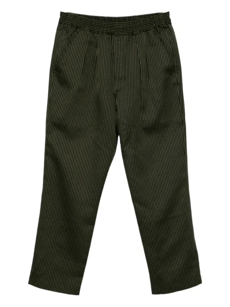 Pantaloni Tom Ford cu dungi plisate verde