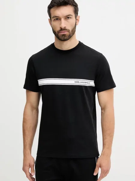 Karl Lagerfeld t-shirt z nadrukiem czarny
