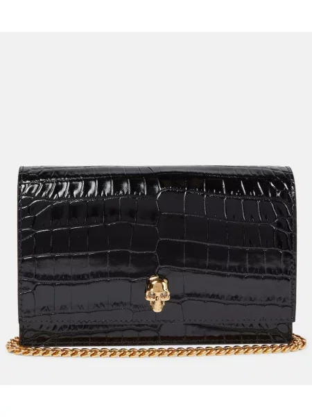 Kožna kožna torba Mcqueen crna