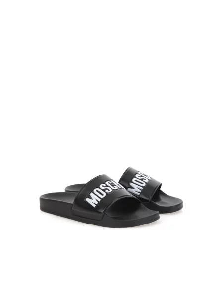 Klapki Moschino z logo czarne