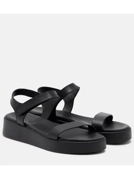 Sandale Ancient Greek Sandals din piele cu platformă negru