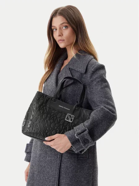 Armani Exchange Krepšys SHOPPING BAG juoda