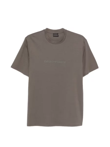 Tricou Emporio Armani cu autograf maro