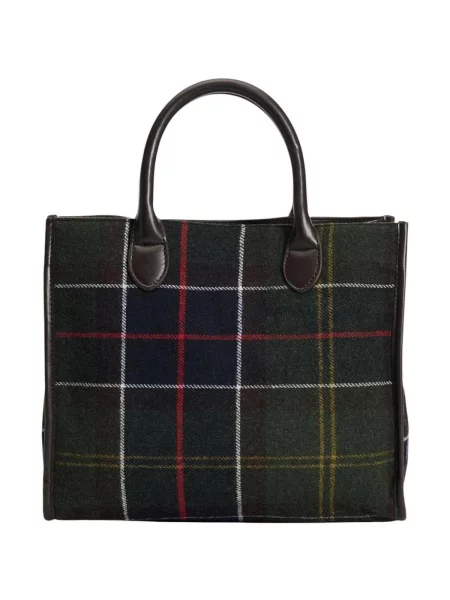 Barbour geantă de mână cu amestec de lână verde