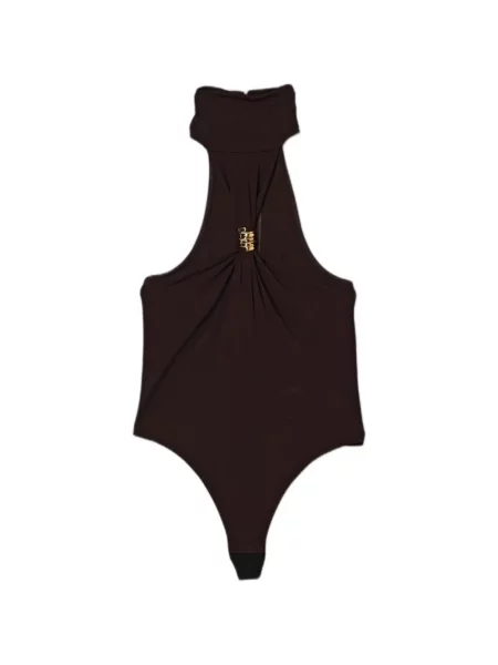 Body Elisabetta Franchi cu gât halter maro