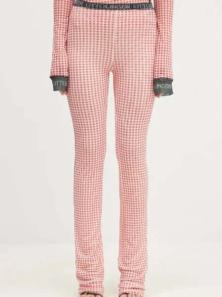 Ottolinger spodnie Mesh Pants dopasowane high waist czerwony