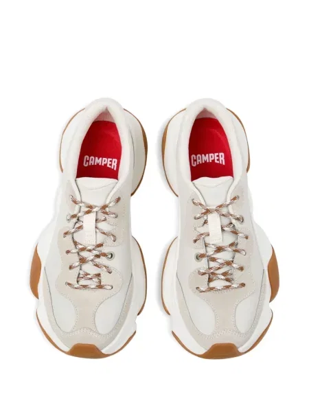 Sneakerși Camper cu șireturi din piele alb