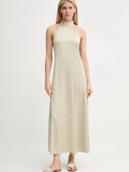 Samsoe Samsoe rochie SANETTLE maxi drept verde