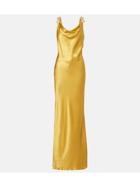 Rochie Versace din satin auriu