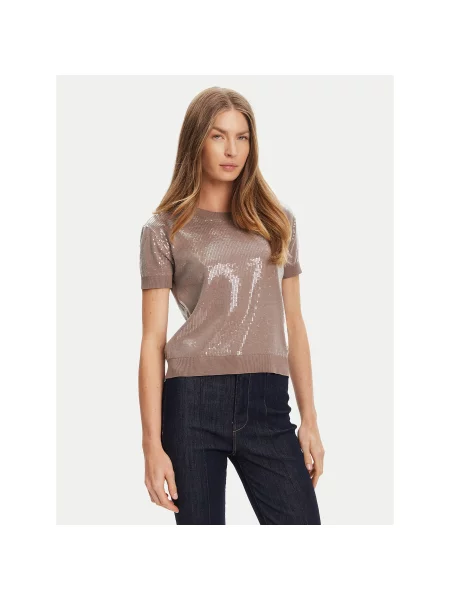 Guess Pulover Regular Fit rjava