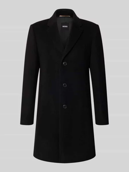 Płaszcz funkcyjny o kroju slim fit z mieszanki wełny model HYDE' Boss czarny
