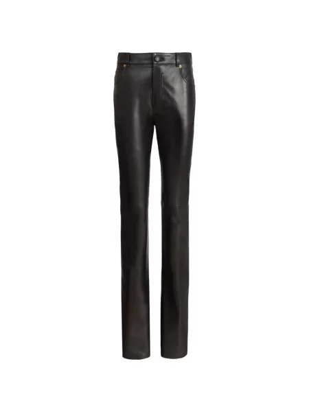 Pantaloni Balmain din piele negru