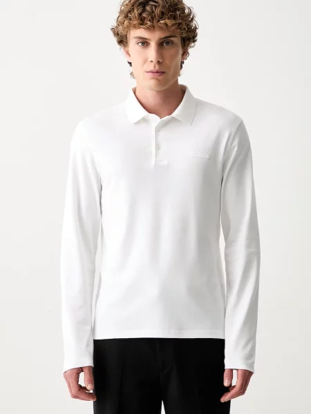 Calvin Klein Tricou polo Supima alb