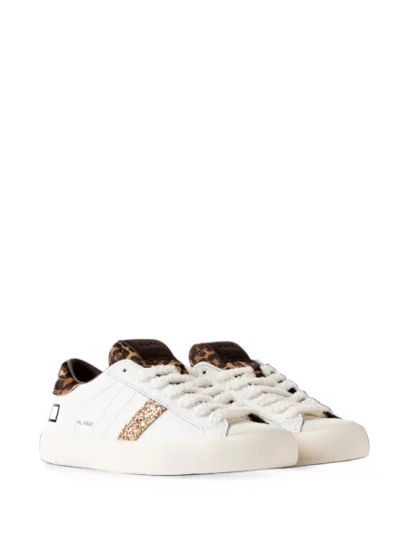 Top D.a.t.e. din piele cu imagine cu model leopard alb