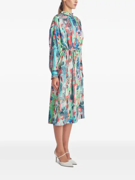 Rochie midi Irina Schrotter cu imagine verde