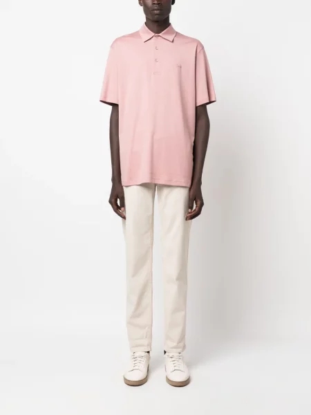 Polo Herno cu broderie roz