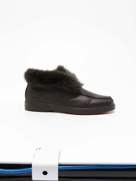 Pantofi loafer Santoni din piele maro