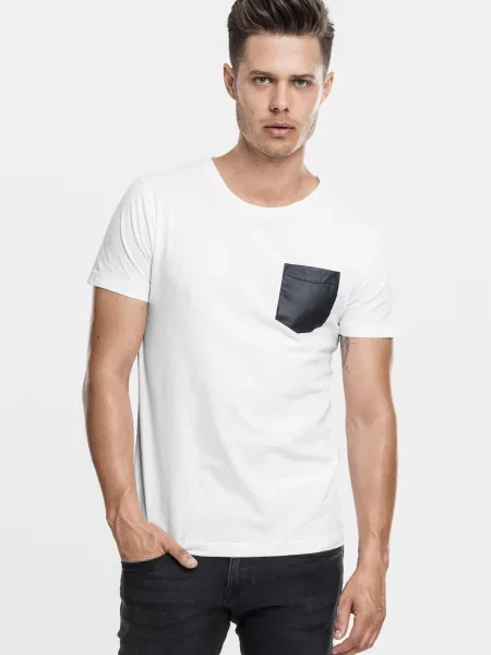 Кожена тениска Urban Classics черно