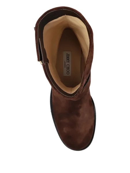 Botine Jimmy Choo cu cataramă biker maro