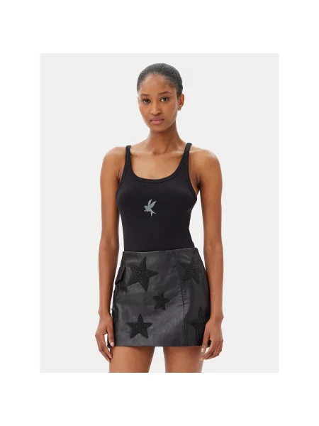 One Teaspoon Top Fine Slim Fit črna