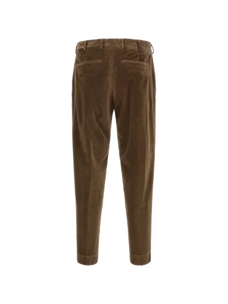 Pantaloni Pt Torino de catifea cord maro