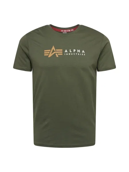 ALPHA INDUSTRIES Tricou verde închis galben auriu alb