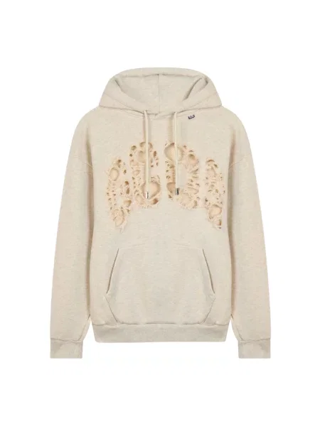 Bluza z kapturem Gcds z kapturem z logo beżowa