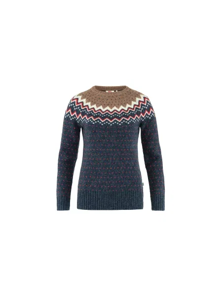Dzianinowy sweter Fjällräven z kapturem niebieski