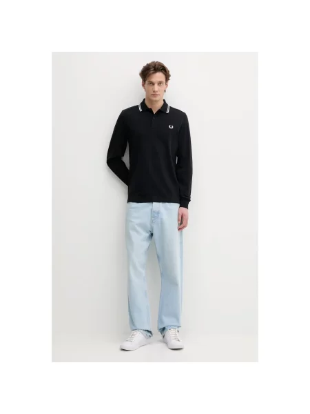 Długa bluzka z długim rękawem Fred Perry czarna